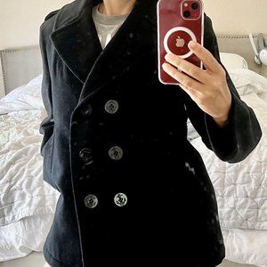 NWoT Collared Double Breasted Button Peacoat Quarterdeck 100% Wool Coat Jacket